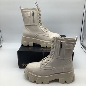 ShoeDazzle Reverie Birch Combat Boots Womens Size 10 Lug‎ Platform Lace Up New